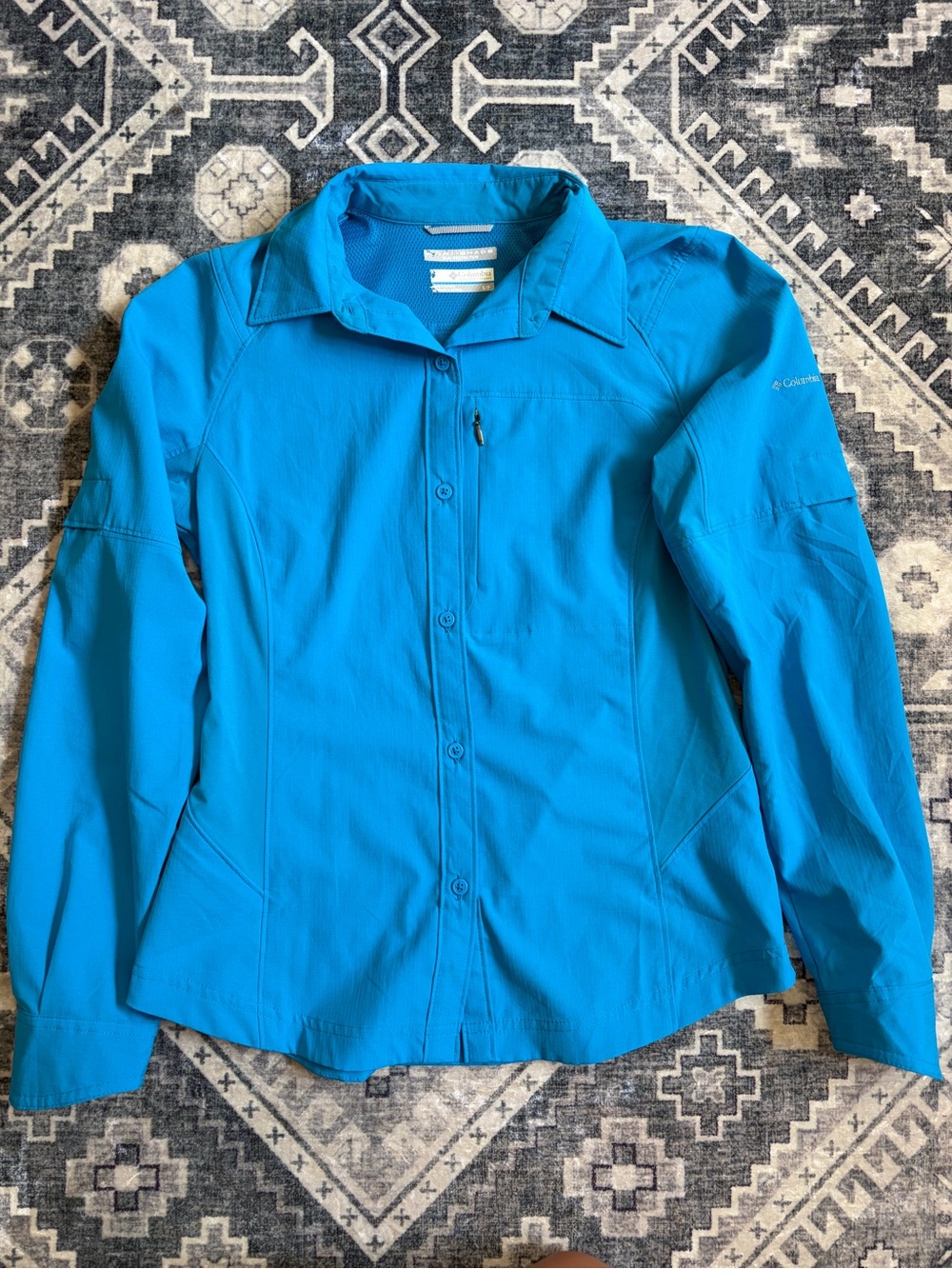 Columbia Omni Shade Long Sleeve Button-Up Active Sun Shield Shirt Women’s Size S
